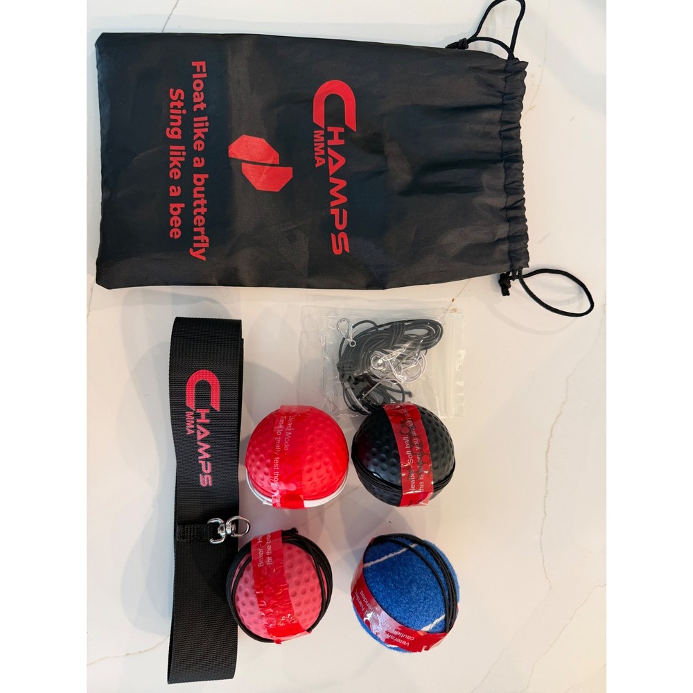 Champs MMA Boxing Reflex Ball Set 4 Difficulty Levels Headband Training Kit